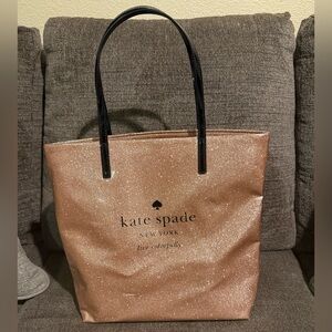 Kate Spade Sparkle Tote - Rose Gold and Black